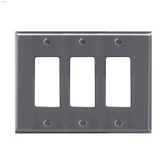 Chrome Metal Triple Rocker Wall Plate