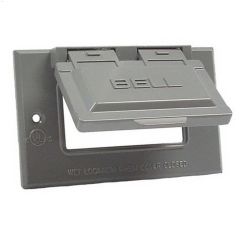 4-1\/2\" x 3\/4\" x 2-3\/4\" GFCI Gray Single Gang Device Cover