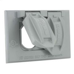 Bell\/Raco Gray Rugged Metallic (1) Duplex Receptacle Cover