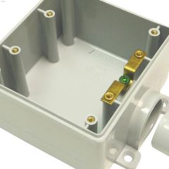 1\" x 1\" Gray PVC Double Gang FS Box