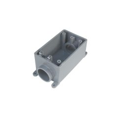 2" x 1/2" Gray PVC Rectangular Single Gang FSC Device Box