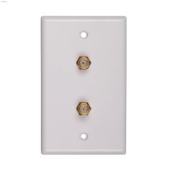White 2 Outlet Coaxial Wall Plate