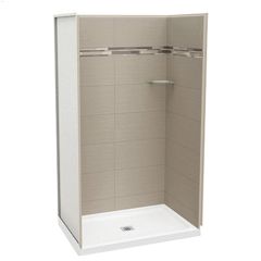 60\" x 1-1\/8\" x 80-7\/8\" Faux Stone Arctik 60 Shower Back Wall