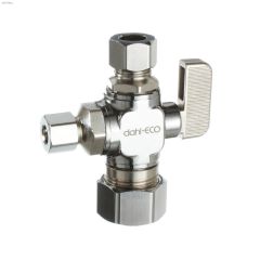 5\/8\" x 3\/8\" x 1\/4\" Copper Compression Dual Outlet Valve