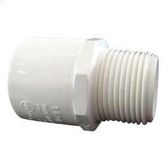 1\" Socket x MPT White PVC Male Adapter