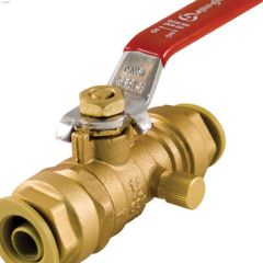 1\/2\" Push-Fit Forged Brass Full Port Ball Valve With Drain