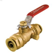 3\/4\" Push-Fit Forged Brass Full Port Ball Valve With Drain