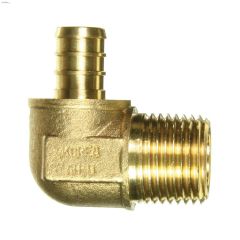 1\/2\" Barb x MPT Brass 90 Degree PEX Elbow