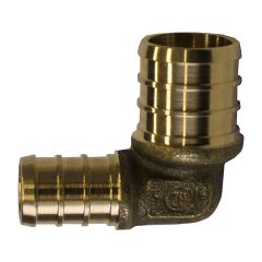 3\/4\" x 1\/2\" Barb Brass 90 Degree PEX Elbow