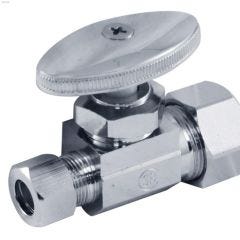 5\/8\" x 3\/8\" Compression Solid Brass Straight Supply Stop