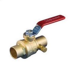 3\/4\" Solder Forged Brass Full Port Ball Valve With Drain