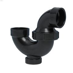 1-1\/2\" Hub ABS P-Trap Union Pivot With Cleanout