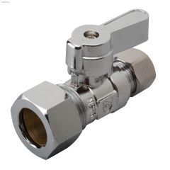 M-Line 3\/8\" x 5\/8\" Compression Straight Ball Shut-Off Valve