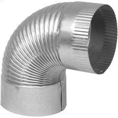 6\" Galvanized 28 ga. 90 Degree Corrugated Elbow