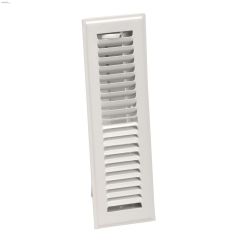 2-1\/4\" x 10\" White Louvered Design Floor Register