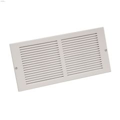 24\" x 6\" White Steel Louvered Design Sidewall Grille