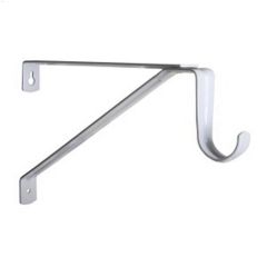 11\" x 8\" Bright White Adjustable Closet Rod & Shelf Bracket