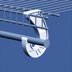 SuperSlide\u00ae 0.87\" x 3.87\" White Resin Closet Rod Support