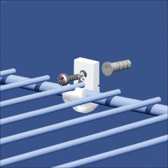 1\/2\" x 1-1\/2\" White Resin Concrete Wall Clip-12\/Pack