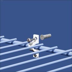 2\" x 1\/2\" White Metal Concrete Shelf Clip-12\/Pack