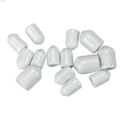 0.4\" x 0.4\" White Plastic End Cap-14\/Pack