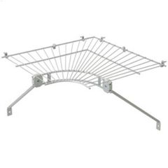 12\" x 19\" White Steel Shelf & Rod Corner Kit