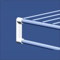 2\" x 1\/2\" White Plastic Shelf & Rod End Caps-2\/Pack