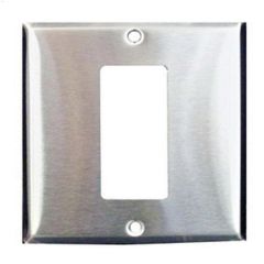 Chrome Razor Steel Decora GFCI Receptacle Wall Plate