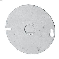 tradeSelect\u2122 4\" Gray Metal Round Flat Box Cover