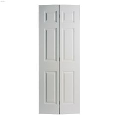 32\" x 80\" Prime White Masonite Classics Bi-Fold Door