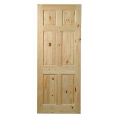 28" x 80" Knotty Pine 6-Panel Interior Door