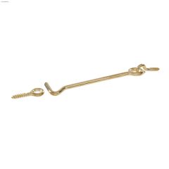 4\" Solid Brass\/Bright Brass Gate Hook & Eye