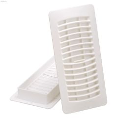 4\" x 10\" White Louvered Design Floor Register