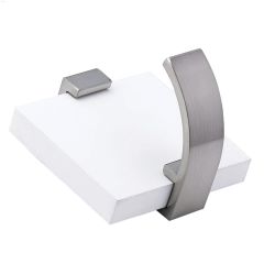 2-15\/32\" White\/Brushed Nickel Single Clip Board Hook