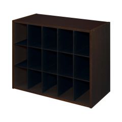 24.13\" x 11.63\" Espresso Laminated wood 15-Cube Organizer