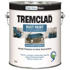 Tremclad 3.78 L Can Gloss Black Water-Based Rust Paint
