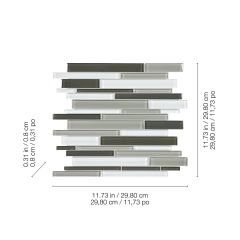 6\" x 2\" Mineral Blend Element Random Strip Mosaic