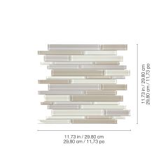 6\" x 2\" Natural Blend Element Random Strip Mosaic