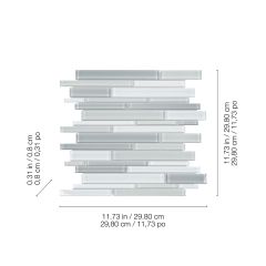 12"x12" Gray Shade Blend Element Mosaic Tile 10 Sq-Ft/Box