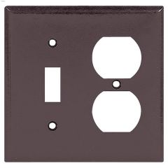 Brown (1) Duplex (2) Toggle Switch Combination Wallplate