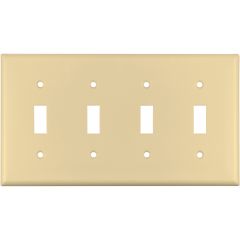 Ivory Thermoset (4) Toggle Switch Wall Plate