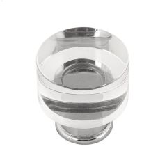 1-1\/4\" Crysacrylic With Chrome Midway Cabinet Knob