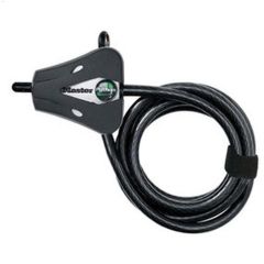 6' Silver & Black Braided Steel Locking Cable
