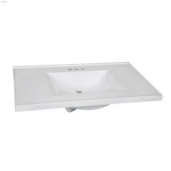 37\" x 22\" White Marble Vanity Top