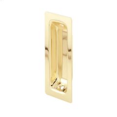 Polished Brass Sliding Closet Door Oblong Mortise Pull