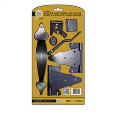 Black Galvanized Steel Wooden Gate Combo Kit