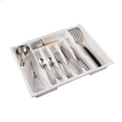 Plastic White Adjustable Cutlery Tray