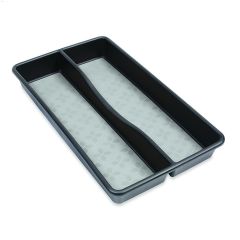Plastic Black With Gray Base 2-Compartment Gadget Tray