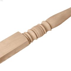 1-7\/16\" x 2-7\/8\" x 42\" Oak Turned Half Newel Post