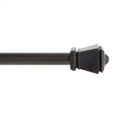 28 - 48\" Black Amelia Single Adjustable Curtain Rod